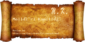 Mellári Kamilló névjegykártya